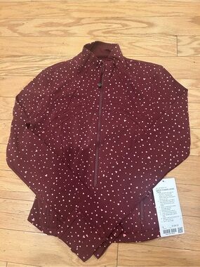 Lululemon heart scatter dot burgundy cropped define jacket size 8